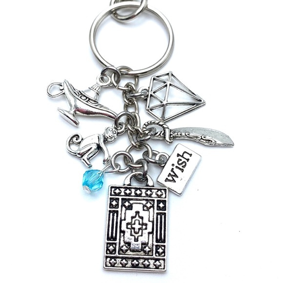Aladdin Keychain Bag Charm Genie Lamp Wish Charms - Picture 3 of 6